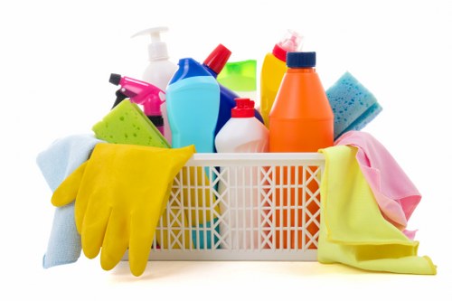 Carpet cleaning staff following a safe working routine
