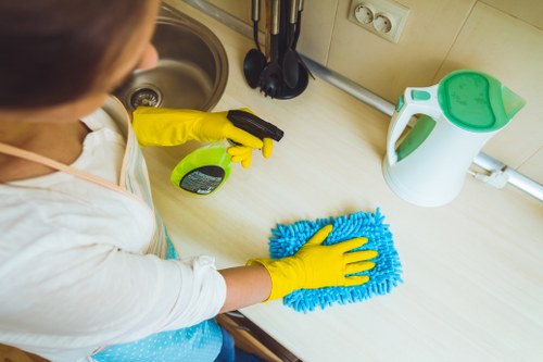 Carpet cleaning expert in Pimlico preparing a carpet for deep cleaning
